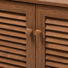 Baxton Studio Coolidge Walnut Finished 4-Shelf Wood Shoe Storage Cabinet 156-9387